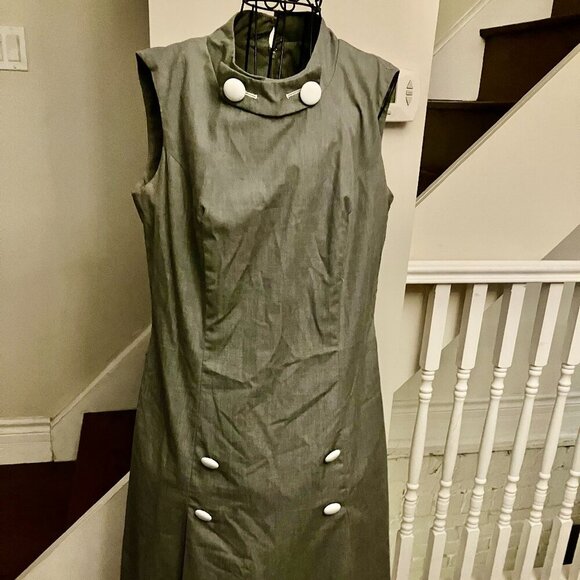 Vintage MOD Gray Dress - Picture 1 of 6